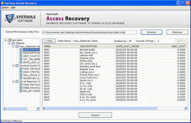 Access Recovery Software 3.3