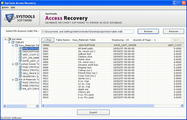 Repair MS Access Database 3.4